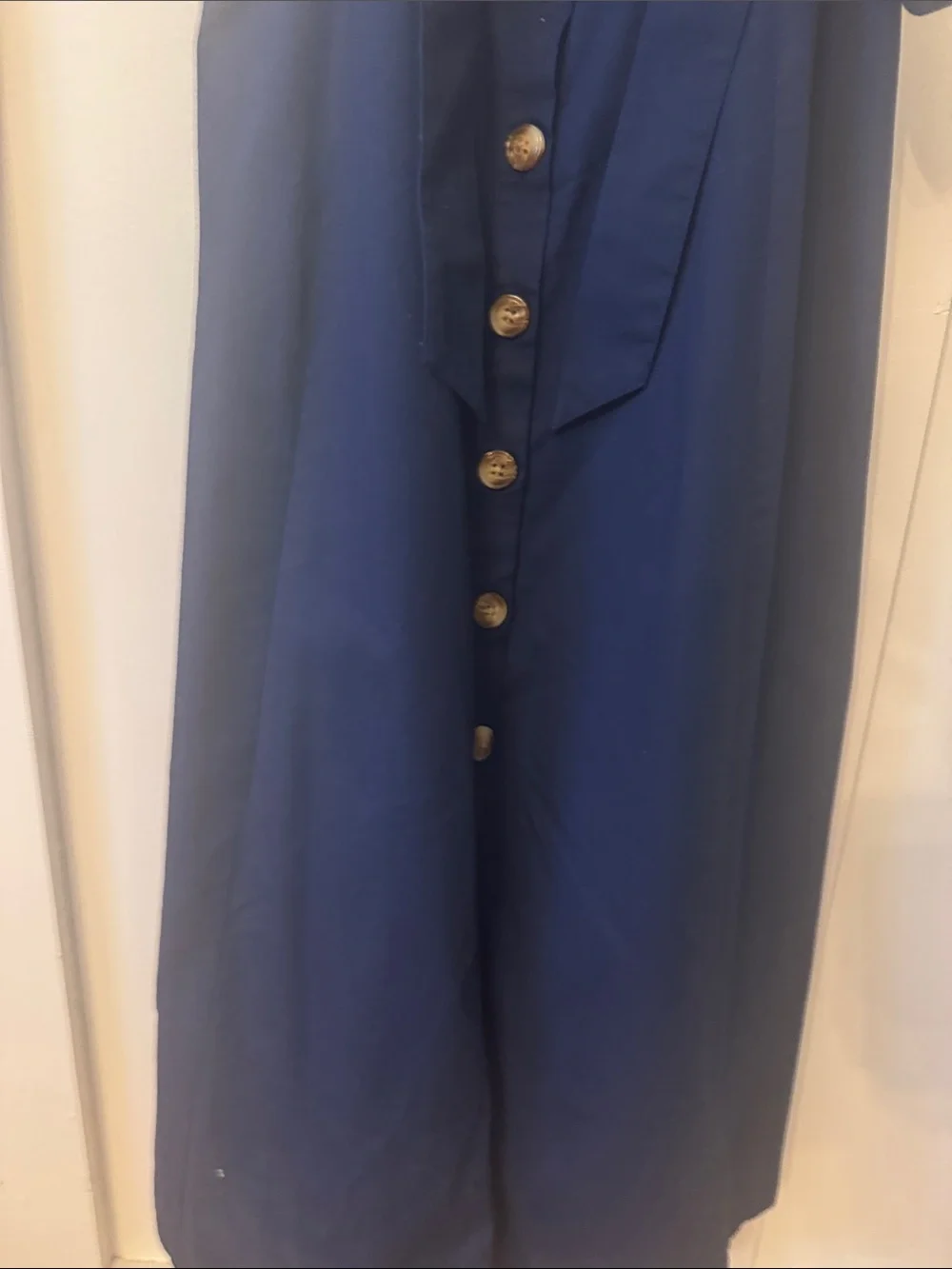 Jcrew factory Navy Button-Front Sleeveless Midi Dress with Waist Tie